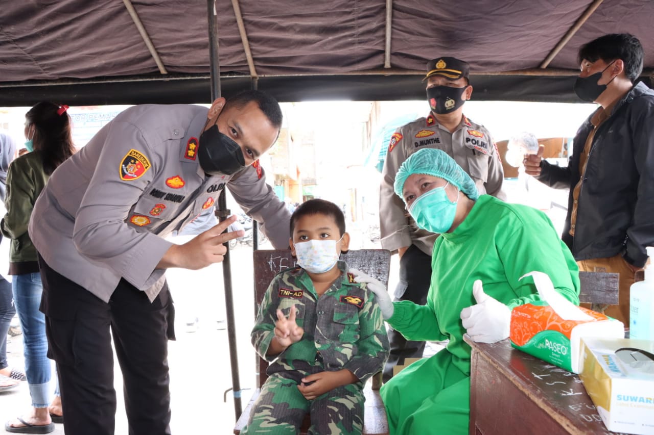 Jelang Idul Fitri Polres Tanah Karo Ajak Warga Vaksin Booster