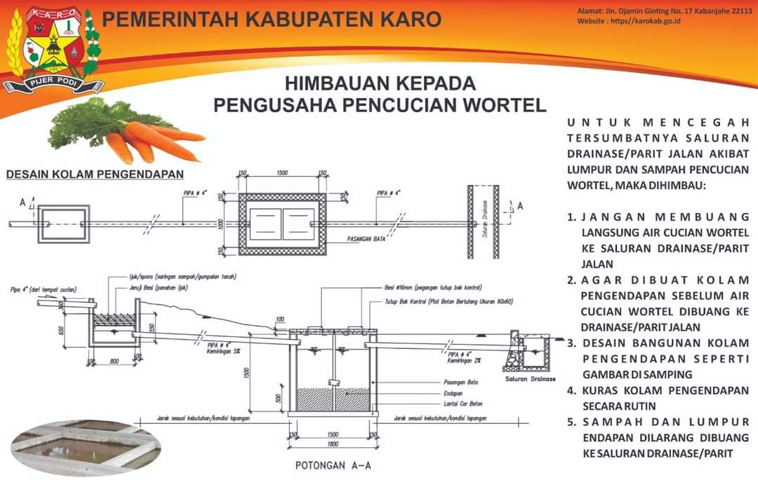 Ini Himbauan Pemkab Karo Terhadap Pengusaha Pencucian Wortel