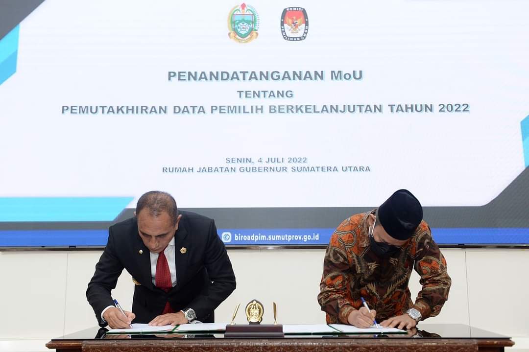 Gubsu Tandatangani MoU Dengan KPU Sumut