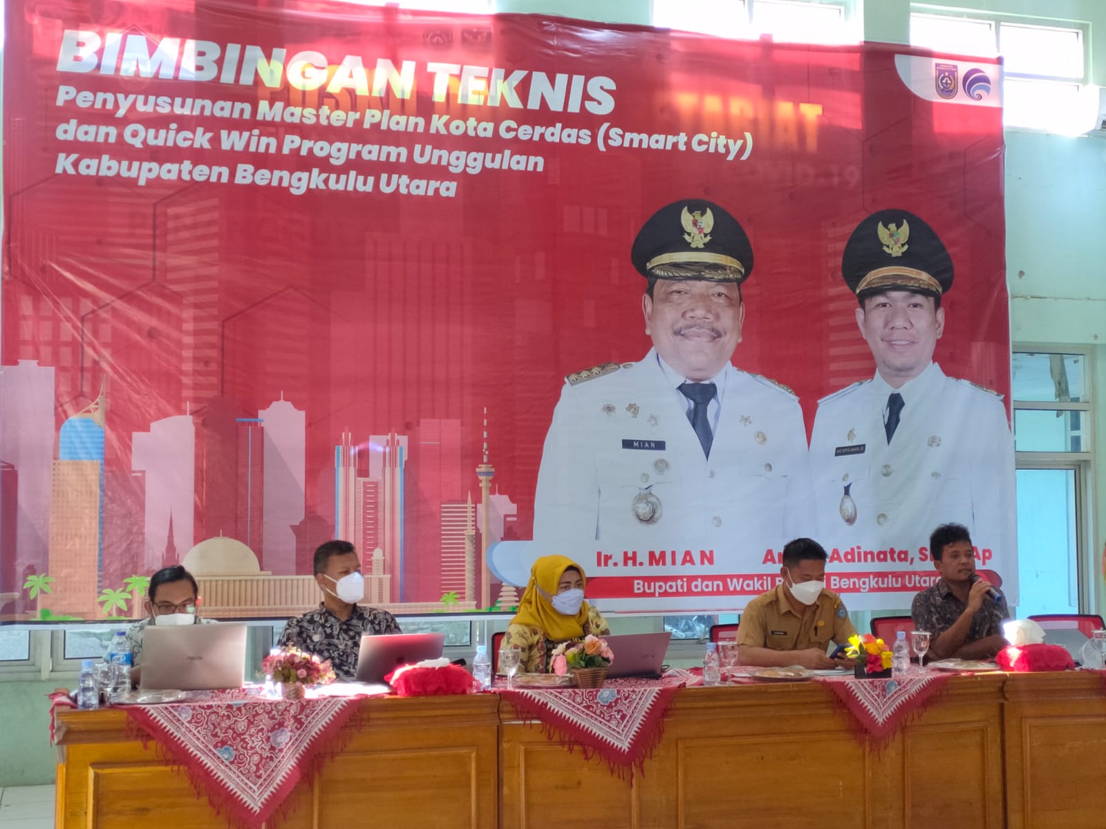 Bimbingan Teknis Penyusunan Master Plan Kota Cerdas dan Quick Win Program Unggulan Kabupaten Bengkulu Utara ke II ( Foto : MC BU)