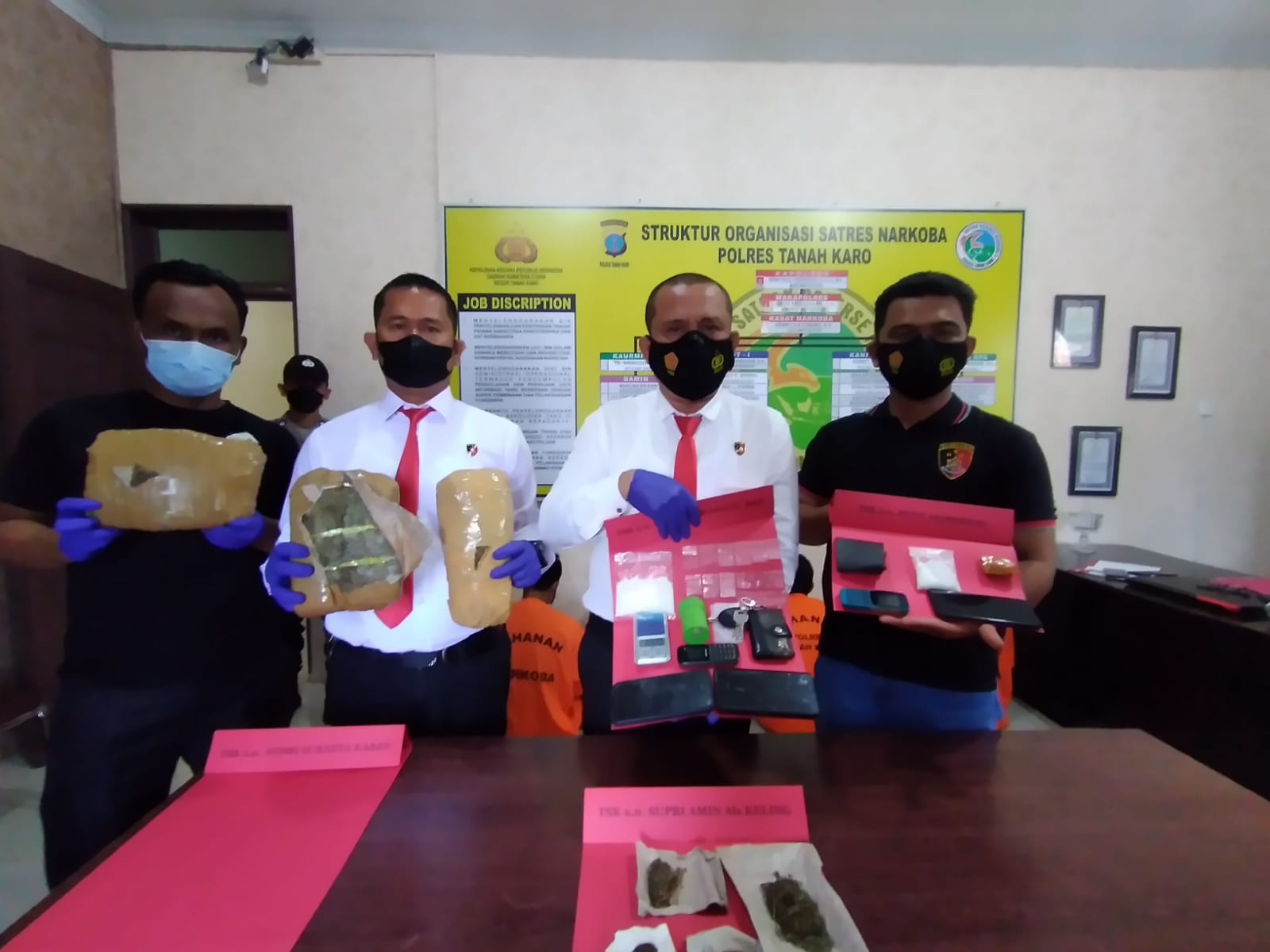 Selama Sepekan Polres Tanah Karo Amankan 154,12 Gram Sabu dan 2.531,75 Gram Ganja