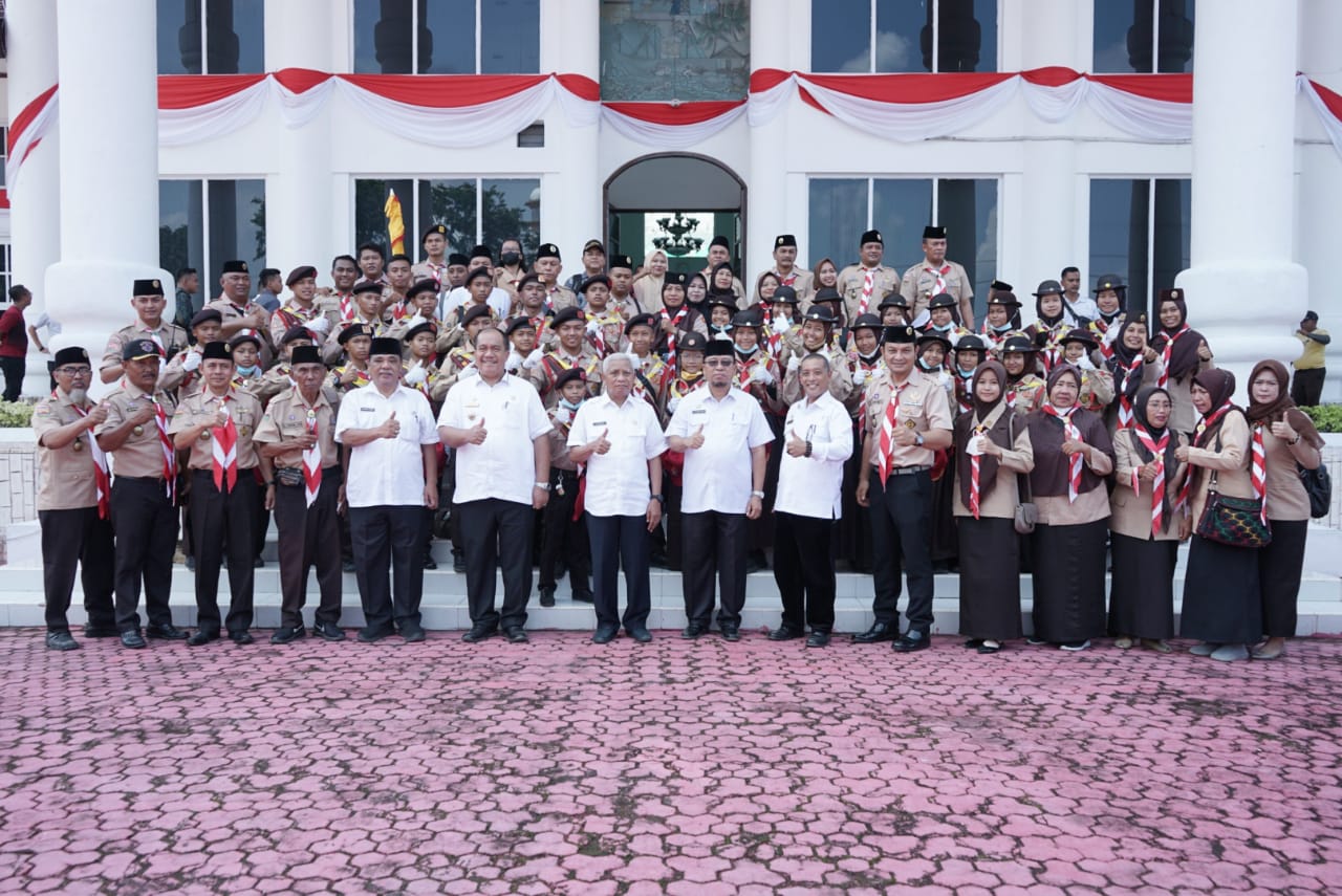 Bupati Asahan Lepas Kontingen Jambore Nasional ke XI Tahun 2022 Cibubur 
