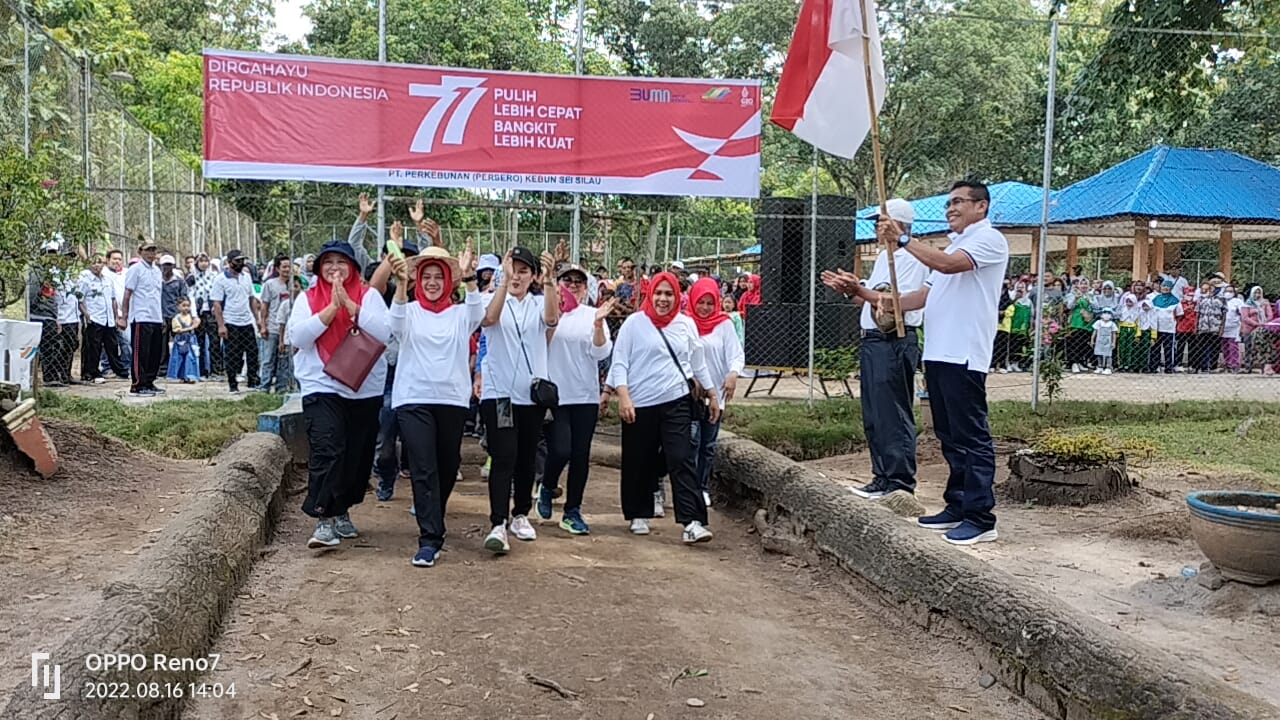 Sambut HUT RI, PTPN III Kebun Sei Silau Adakan Jalan Santai dan Luckidraw