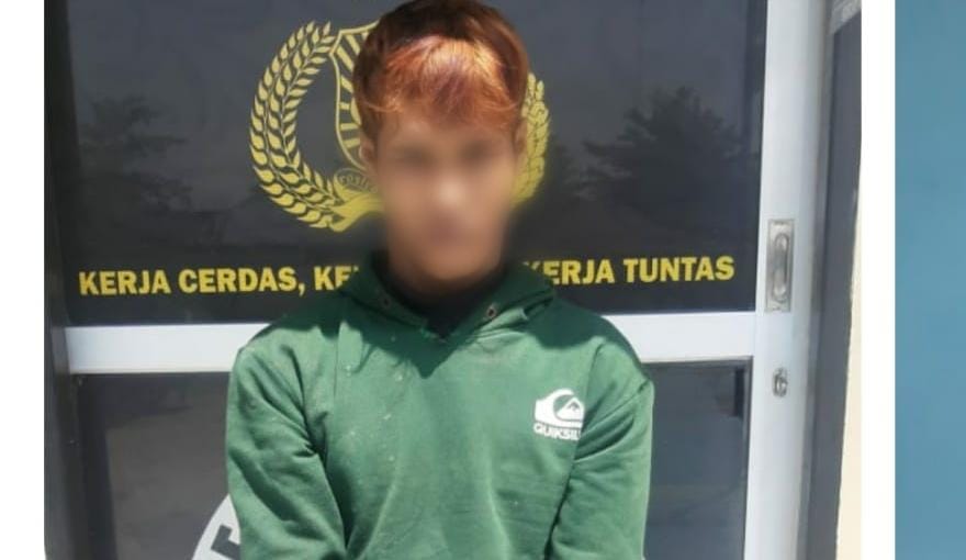 Pria berinisial RF (26) Pelaku pencurian rumah ditangkap Polsek Labuhan Ruku (foto: istimewa)