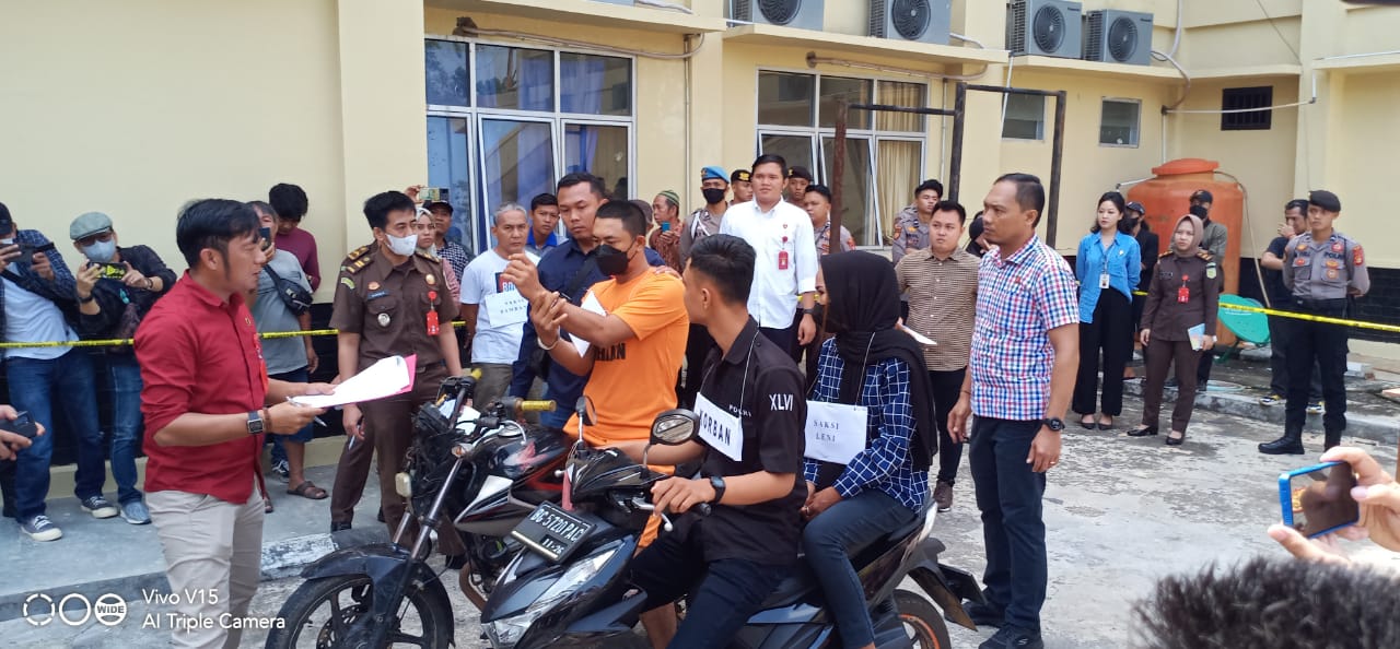 Polres PALI Gelar Rekonstruksi Pembunuhan di Guci Beracung 