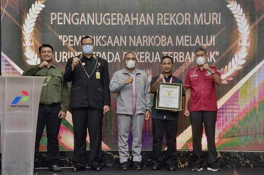 PT Pertamina Patra Niaga Regional Sumbagut Gelar Tes Urin Pecahkan Rekor MURI