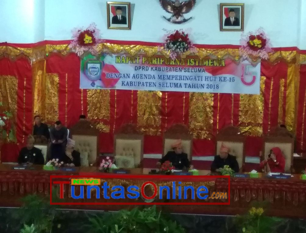 Tampak Ketua DPRD Seluma Memimpin Rapat Paripurna 