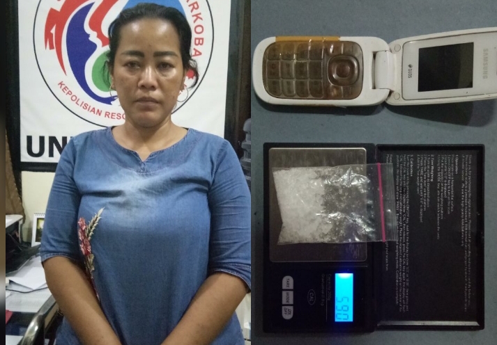 tersangka Dewi Herlina yang diamankan Polres Prabumuliha