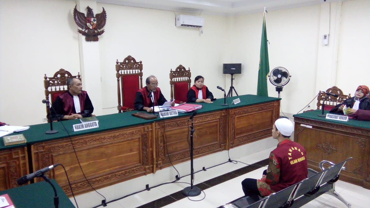suasana Sidang Putusan DM di Ruang Cakra Pengadilan Negeri Bengkulu