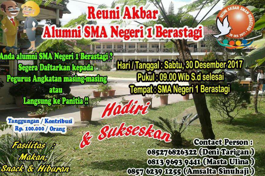 Jadwal Reuni SMAN 1 Berastagi 