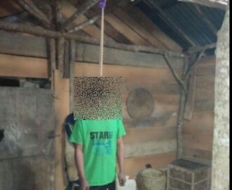 Tampak Korban yang tergantung 