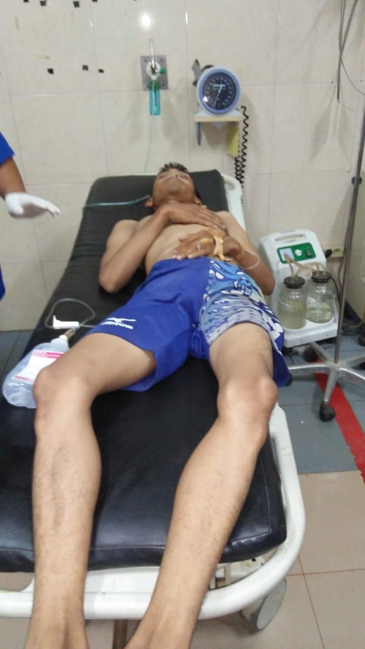 Tampak Korban Terbaring di Rumah Sakit