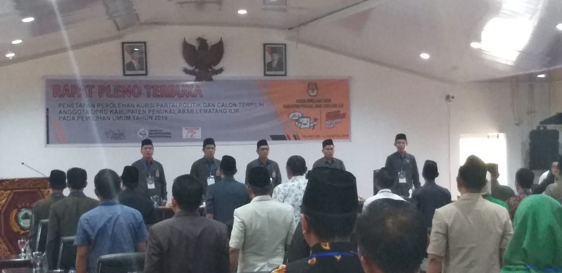 Pleno Terbuka ,KPUD PALI Tetapkan Caleg Dan DPRD Terpilih PALI