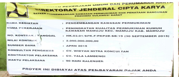 Papan Merek Pekerjaan Dana APBN 2015