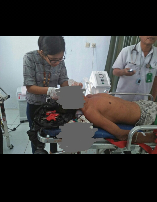 Tampak Korban Terbaring di Rumah Sakit