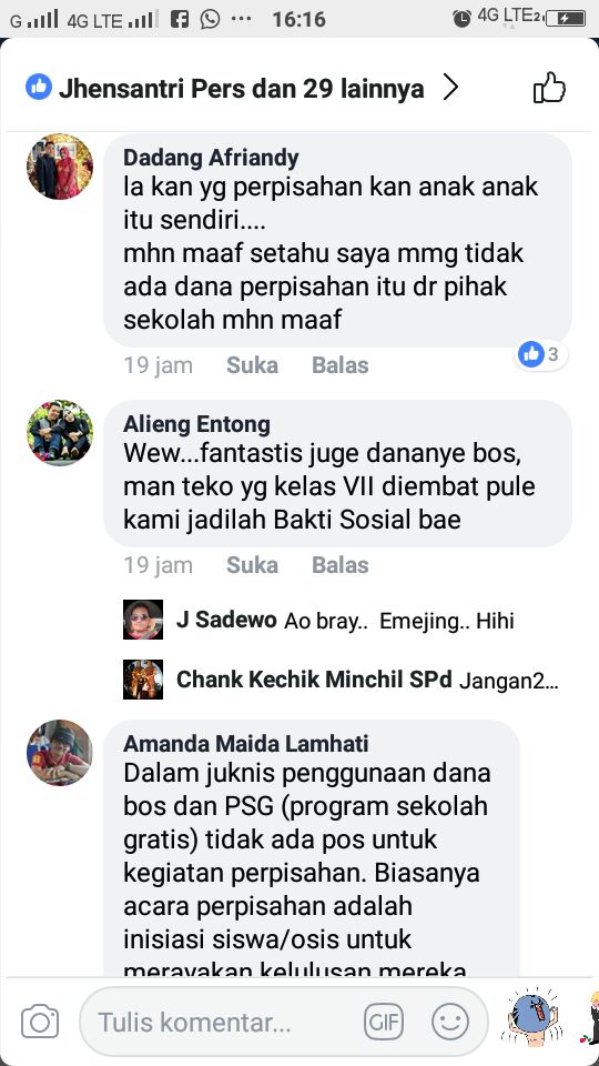 Warga Net ramai-ramai memperbincangkan Pungli Perpisahaan