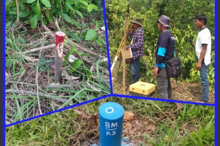 Tampak pihak PT.BGP melakukan Pengukuran Titik Koordinat