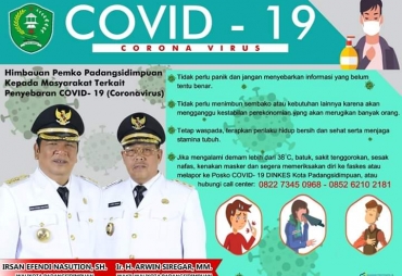 Antisipasi Corona Pemkot Padangsidimpuan Keluarkan Surat Edaran
