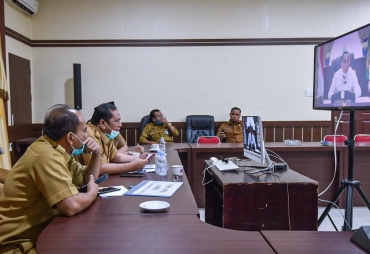 Kordinasi Penanganan Covid-19 Gubernur Sumut Vidcon Bersama 33 Bupati/Walikota