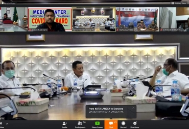 Bupati Karo Ikuti Teleconference Bersama Mensos RI