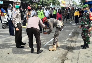 Personil Gabungan Lakukan Rekayasa Penertiban Pedagang di Bangkinang