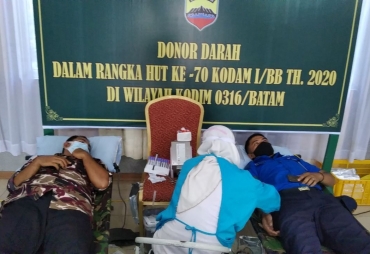 HUT Kodam I/BB ke-70 Kodim 0316/Batam Gelar Donor Darah