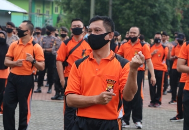 Tingkatkan Imun Tubuh Polda Bengkulu Lakukan Senam Rutin 