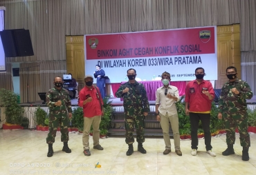 Terapkan Protokol Kesehatan Korem 033/Wira Pratama Gelar Binkom