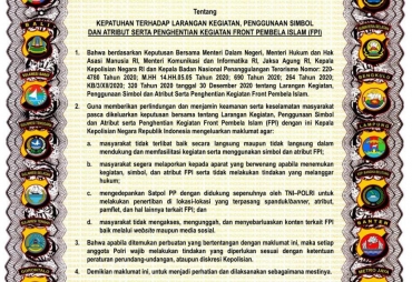 Polda Sumut Siap Laksanakan Maklumat Kapolri Tentang Larangan Kegiatan FPI
