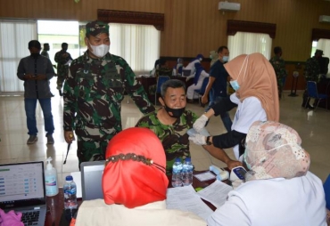 113 Personil Kodim 0212/Tapsel Ikuti Vaksinasi Covid-19