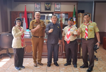 Bupati Karo Sambut Panitia Musda Pramuka 2021