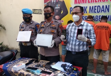 Polsek Medan Timur Ungkap Pelaku Pencurian Besar PT Budi Gadai 77 HP dan 21 Laptop Jadi Bukti