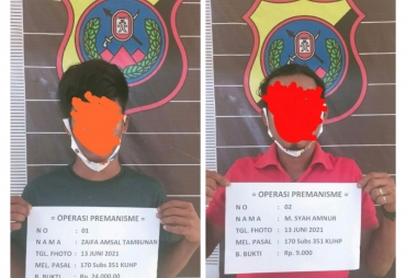 Polsek Lima Puluh Ringkus Dua Pelaku Penganiyaan Saat Lakukan Pungli