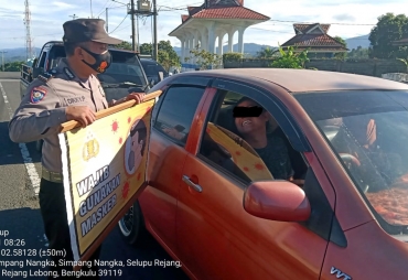 Ops Yustisi, Polsek Curup Tegur 10 Warga Tak Pakai Masker
