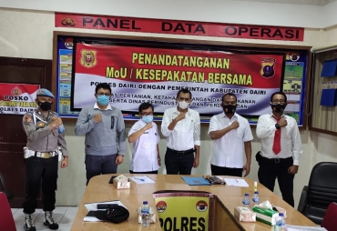Kadis Pertanian Dan Polres Dairi Lakukan Penandatanganan Nota Kesepakatan