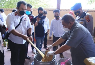 Sekdakab Labuhanbatu Saksikan Pemusnahan Barang Bukti Narkoba