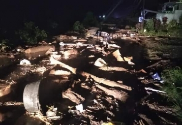 Akibat Laharan Jalur Kutabuluh-Kabanjahe Terputus