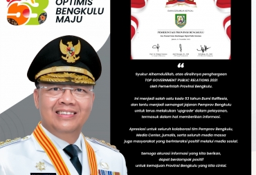 Sukses Bangun 'Image' Daerah Dengan Pemberitaan Positif Pemprov Bengkulu Diganjar Penghargaan