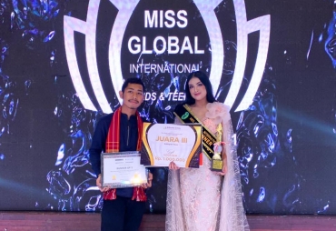 Sakina Raih Juara 3 Miss Global Internasional Sumut Bupati Karo Ucapkan Selamat