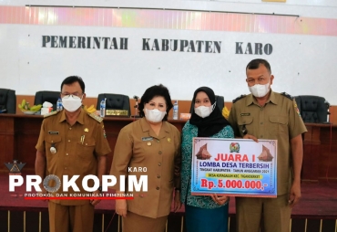Desa Kutagaluh Sabet Juara 1 Desa Terbersih Kabupaten Karo