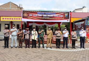 Wakil Bupati Karo Pimpin Apel Gelar Pasukan OPS Lilin 2021