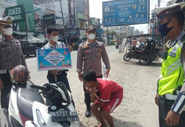 Operasi Yustisi Polres Batubara Tindak Pelanggar Prokes