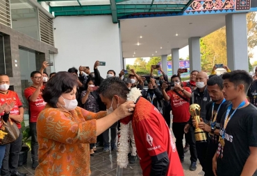 Bupati Karo Sambut Sang Pejuang Laskar Simbisa Karo United