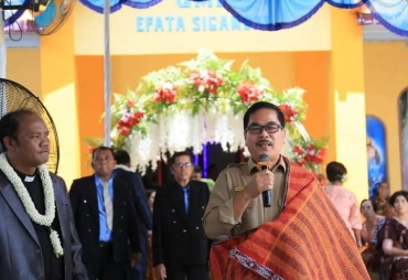 Kaban Bappeda Sampaikan Pidato Bupati Labuhanbatu Dalam Acara Peresmian GMI