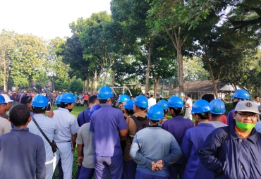Karyawan PT Socfindo Tanah Gambus Unjuk Rasa (Foto : Ist)