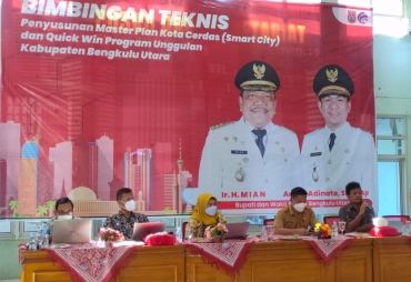 Bimbingan Teknis Penyusunan Master Plan Kota Cerdas dan Quick Win Program Unggulan Kabupaten Bengkulu Utara ke II ( Foto : MC BU)