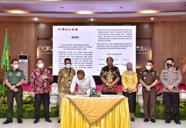 Gubernur Edy Rahmayadi saat mengikuti kegiatan Rapat Koordinasi (Rakor) Pencegahan dan Pemberantasan Korupsi