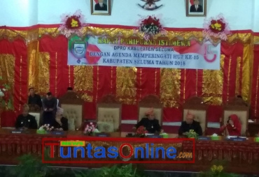 Tampak Ketua DPRD Seluma Memimpin Rapat Paripurna 