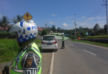 Tampak Satua Lantas Polres Seluma mengelar Razia