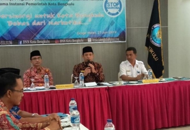 Rapat Kerja (Raker) Program Pemberdayaan Masyarakat Anti Narkoba bersama instansi pemerintah pada Kamis (27/6/2019) di Grage Hotel.